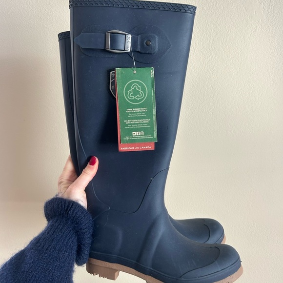 Kamik Shoes - NWT Kamik Black Rain Boots with Buckle Women’s 6